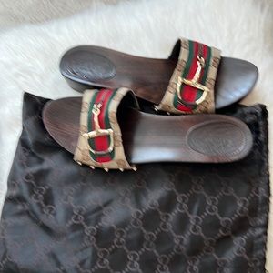 Gucci wood sole sandals
